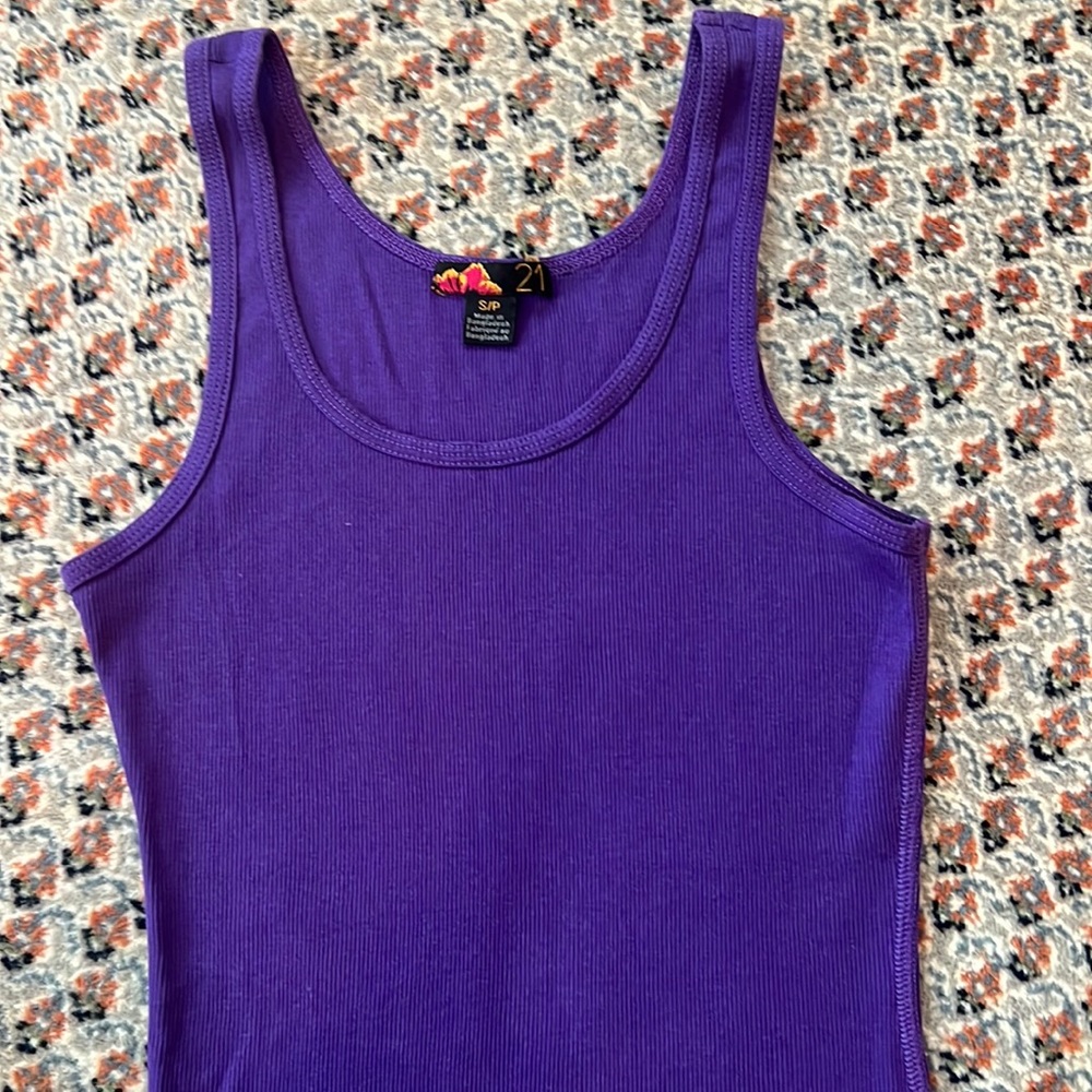Sale 🎈3/$20 NWOT Forever 21 Ribbed Purple Tank Top size SP